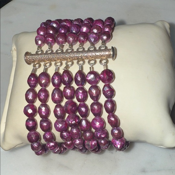 Jewelry - Sterling Multi Strand Pearl Bracelet